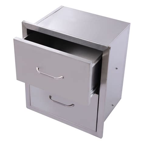 stainless steel double drawer cabinet